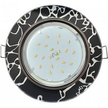 Встраиваемый светильник ECOLA GX53 H4 LD5310 GLASS SB53RNECH черный хром - хром на черном 38x126 Встраиваемый светильник ECOLA GX53 H4 LD5310 GLASS SB53RNECH черный хром - хром на черном 38x126